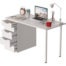 Dekorex Clm111-Beyaz 5 Çekmeceli Çalışma Masası