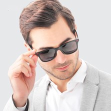 Bappir Lens Kırmızı Detaylı Siyah Wayfarer Erkek Güneş Gözlüğü