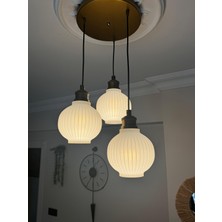 Limon 3Design Bohem 3'lü Sarkıt Avize - 3 Başlıklı Avize Iskandinav Modern Tasarım Yatak Odası Salon Yemek Odası