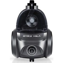 Arnica Toz Torbasız Mila Antrasit Toz Hazneli Elektrikli Süpürge, 750 W, Hepa 13 Filtre, 2.5 L Kapasite, A