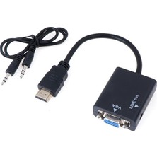 Bastore HDMI To VGA Ses Destekli Monitör Dönüştürücü Kablo Çevirici Adaptör