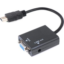 Bastore HDMI To VGA Ses Destekli Monitör Dönüştürücü Kablo Çevirici Adaptör