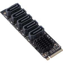 M.2 Nvme Pci-E X4 X8 X16 To Sata 3 5 Port Adaptor Riser Çoklayıcı Kart