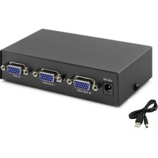 Bastore VGA Splitter Switch 2 Port 200MHZ Çoklu Ekran Çoklayıcı