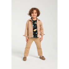 Escabe Düğmeli Erkek Gömlek - Camel