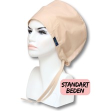 Doktorbonem Standart Beden Açık Kapuçino Tek Renk Cerrahi Bone Doktor Hemşire Sağlıkçı Hastane Aşçı Bonesi