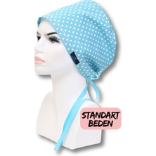 Doktorbonem Standart Beden Mavi Puantiye Cerrahi Bone Doktor Hemşire Sağlıkçı Hastane Bonesi