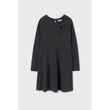 Mayoral Yakası Açık Detaylı Elbise - Gri