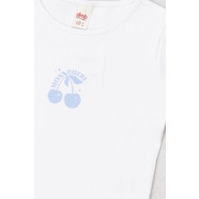 Dmb Kids Dmb Kirazlı Kız Tişört - Beyaz