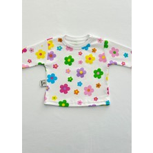 Drop Kids Bebek Pijama Uzun Renkli Çiçek  Desen %100 Pamuk Yenidoğan Çocuk Pijama