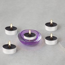 Amentes Siyah 50 Li Tealight Mum Tea Light 50 Adet Ahşap 1 Parça