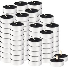 Amentes Siyah 50 Li Tealight Mum Tea Light 50 Adet Ahşap 1 Parça