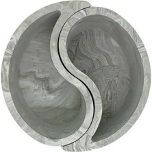 Momo Polyester Dekoratif Yin Yang Mumluk Saksılık Gri 2 10 x 15