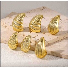 MINIISTOREE23 Çelik Küpe Set Gold (6 Parça)