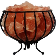Sulsalt Çok Renkli Ferforje Sepet Himalaya Tuz Lambası | Orijinal Himalaya Kaya Tuzu Lambası 4.5-5 kg Taş 2