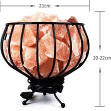 Sulsalt Çok Renkli Ferforje Sepet Himalaya Tuz Lambası | Orijinal Himalaya Kaya Tuzu Lambası 4.5-5 kg Taş 2