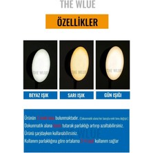 The Wlue Beyaz Şarjlı Dokunmatik 20 LED Masa Lambası Çalışma Işığı 3 Renk Tonu Dimmer Ayarlı Renk Değiştirme