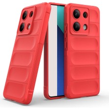 Case 4u Xiaomi Redmi Note 13 4g Kılıf Esnek Tpu Oyuklu Arka Yüzey Tasarımlı Etnik Silikon Kapak Kırmızı