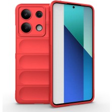 Case 4u Xiaomi Redmi Note 13 4g Kılıf Esnek Tpu Oyuklu Arka Yüzey Tasarımlı Etnik Silikon Kapak Kırmızı