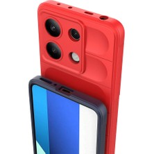 Case 4u Xiaomi Redmi Note 13 4g Kılıf Esnek Tpu Oyuklu Arka Yüzey Tasarımlı Etnik Silikon Kapak Kırmızı