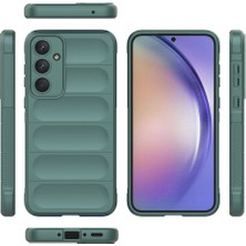 Case 4u Galaxy A35 Kılıf Esnek Tpu Oyuklu Arka Yüzey Tasarımlı Etnik Silikon Kapak Koyu Yeşil