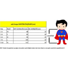 Batman Siyah Çocuk Kostümü Pelerinli ve Maskeli Yarasa Adam Kostümü 2 Maskeli