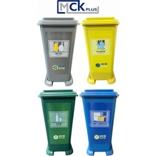 MCK Plus 70 Litre Plastik Lüx Geri Dönüşüm Kutusu Geri Dönüşüm Kovası / Sıfır Atık Kutusu