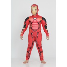 Gadget Gear Kırmızı Ironman Çocuk Kostümü - Süper Kahraman Kostümü, Halloween ve Parti Kostümü