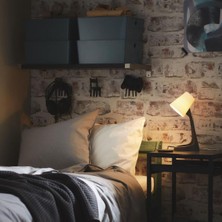 IKEA 34 x 48 Svallet Dekoratif Çalışma Lambası Plastik Kablosuz-Pilli E10 Gri