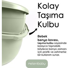 Meleni Baby 3’lü Bebek Banyo Seti - Bebek Yıkama Küveti - Su Kovası - Maşrapa - Bebek Yıkama Filesi li