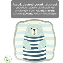 Meleni Baby Kaydırmaz Tabanlı Çocuk Taburesi - Figürlü Banyo Lavabo Yükseltici Tabure - Yeşil