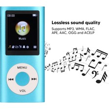 Pusokei Mp3 Çalar Şık Çok Fonksiyonlu Kayıpsız, Kulaklıklı, 1,8 Inç Ince LCD Ekranlı Taşınabilir Destek Hafıza Kartı