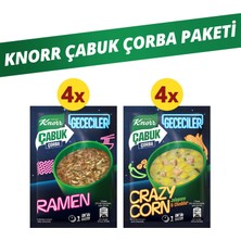 Knorr Çabuk Çorba Crazy Corn 18G X4 Adet + Knorr Çabuk Çorba 17G X4 Adet