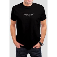 T-35 Kalp Baskılı Siyah  Tişört C997