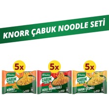 Knorr Çabuk Noodle Seti Körili Noodle 66G X5 + Tavuk Çeşnili Noodle 66G X5 + Acılı Domates Noodle 67G X5