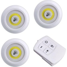 Ledim Beyaz 3 Adet Kumandalı Cob Ledli Spot Lamba LED Dolapiçi Gece Lambası NOCOLOR-0B502C98