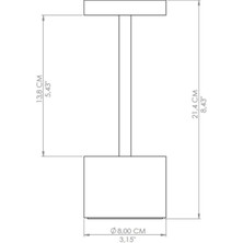 Retroline Masa Üstü Şarjlı Dekoratif Ambiyans Masa Lambası - Yaman Inox Kaplama Kablosuz -Şarj Edilebilir 80