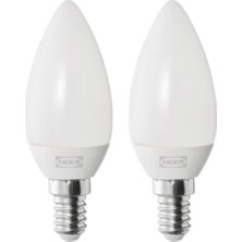 IKEA E14 Solhetta LED Ampul E14, Işık Rengi: Sıcak Beyaz (2700 Kelvin), 470 Lm Beyaz