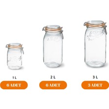 Le Parfait Super  Cam 15'li Kiler  Seti (3 Adet 3l - 6 Adet 2l - 6 Adet 1l)