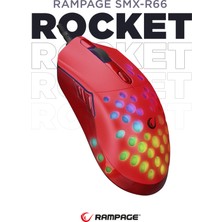 Rampage SMX-R66 Rocket Ultra Hafif Kırmızı Rgb Ledli 12000DPI  Oyuncu Mouse