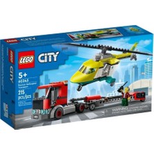 LEGO City Kurtarma Helikopteri Nakliyesi 60343 - 5 Yaş ve Üzeri Çocuklar İçin Oyuncak Yapım Seti (215 Parça)