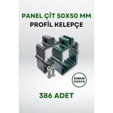 Panel Çit 50x50 MM Profil Kelepçe - Somun + Cıvatalı (386 Adet)