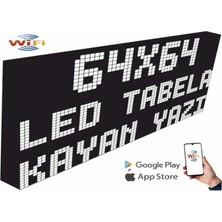 Sanec LED Tabela 64X64CM Tek Taraflı Beyaz  Kayan Yazı-Wifi
