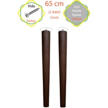 Evnalia Ham 4 Adet Lüks 65 cm Konik Ahşap Masa Ayağı Çap: 4,2 cm Hobi Dıy (Vida ve Aparatlarıyla Birlikte)