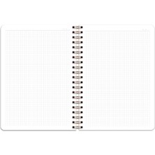 Matt Notebook 20X28 cm A4 Lastikli Spiralli Sert Kapak Not Defteri Kareli Gül Kurusu