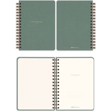 Matt Notebook A5 15X21 cm Spiralli Keten Not Defteri Yeşil