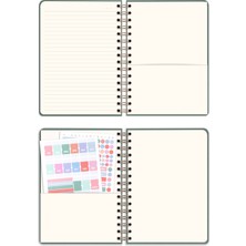 Matt Notebook A5 15X21 cm Spiralli Keten Not Defteri Yeşil