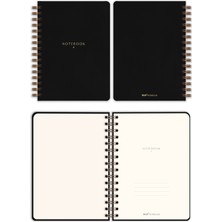 Matt Notebook A5 15X21 cm Spiralli Keten Not Defteri Siyah