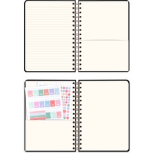 Matt Notebook A5 15X21 cm Spiralli Keten Not Defteri Siyah