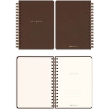 Matt Notebook A5 15X21 cm Spiralli Keten Not Defteri Kahverengi